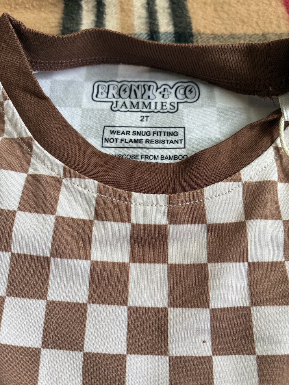Bronx Brown and Cream Checkerboard Short-Sleeve Tee